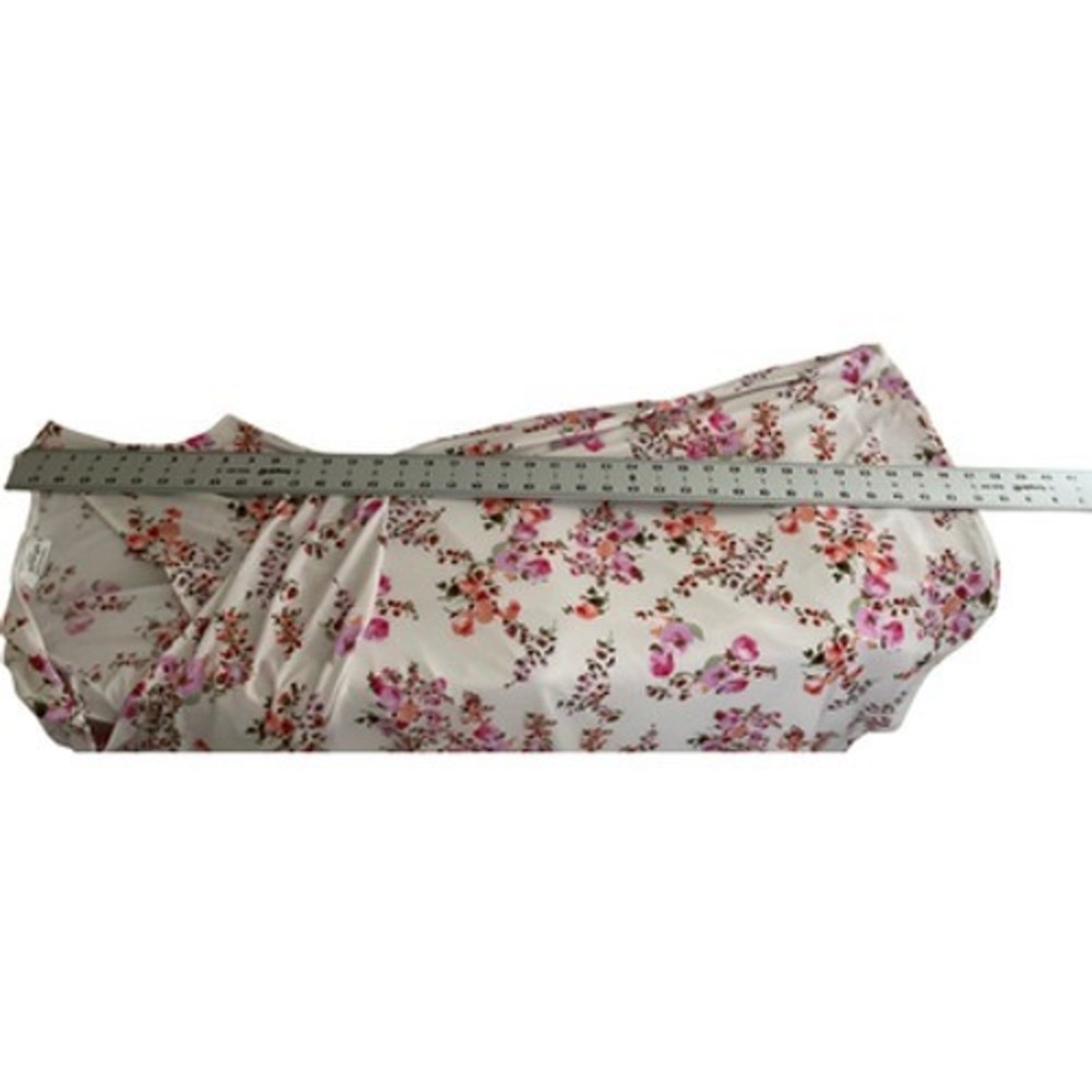 Kaileigh White Pink Floral Faux Wrap Sleeveless A-Line Midi Jersey Dress Size S - Picture 11 of 11